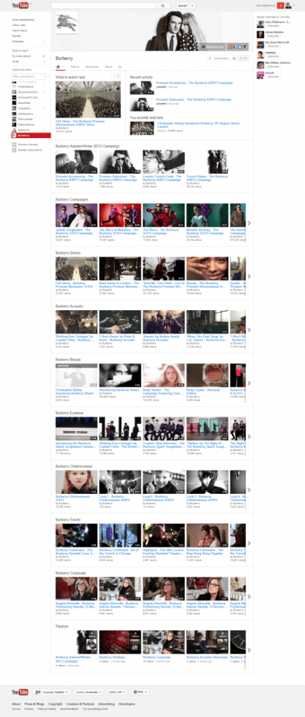 Burberry YouTube